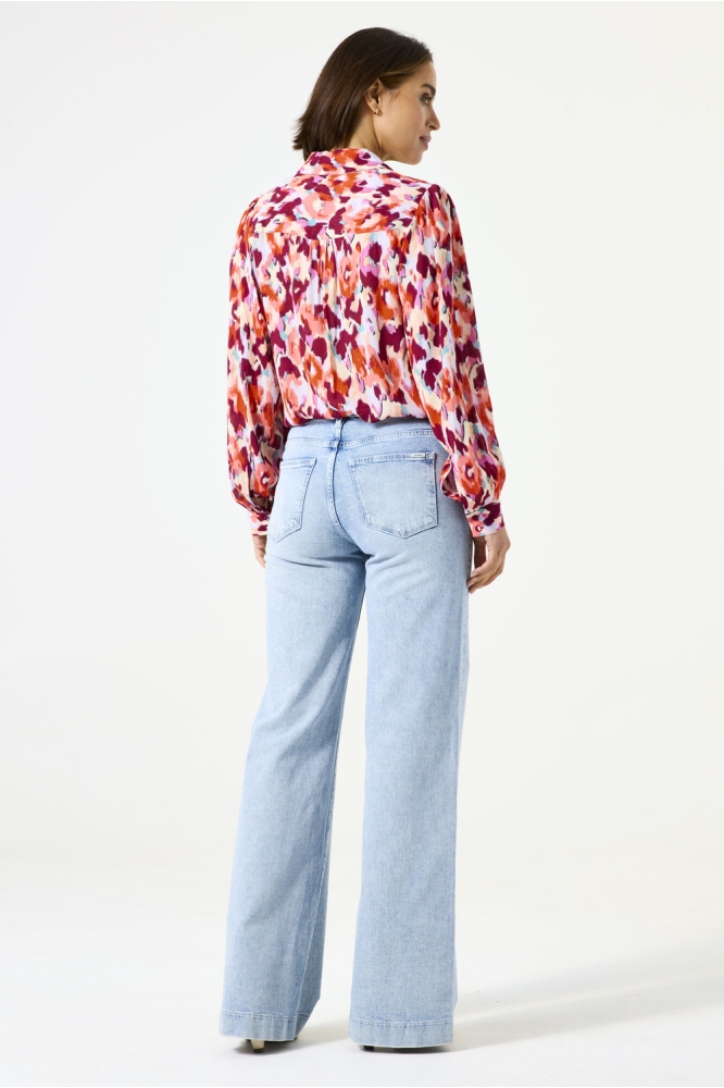 BLOUSE MET PRINT C50238 1345 tangerine red